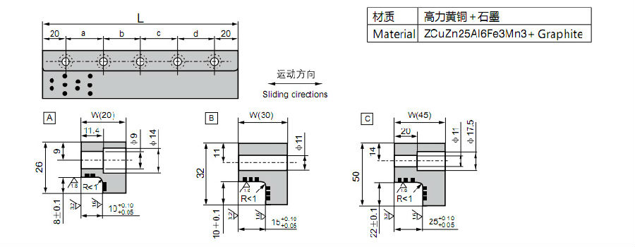 CHB-JSL Bronze Self-Lubricating Bearing